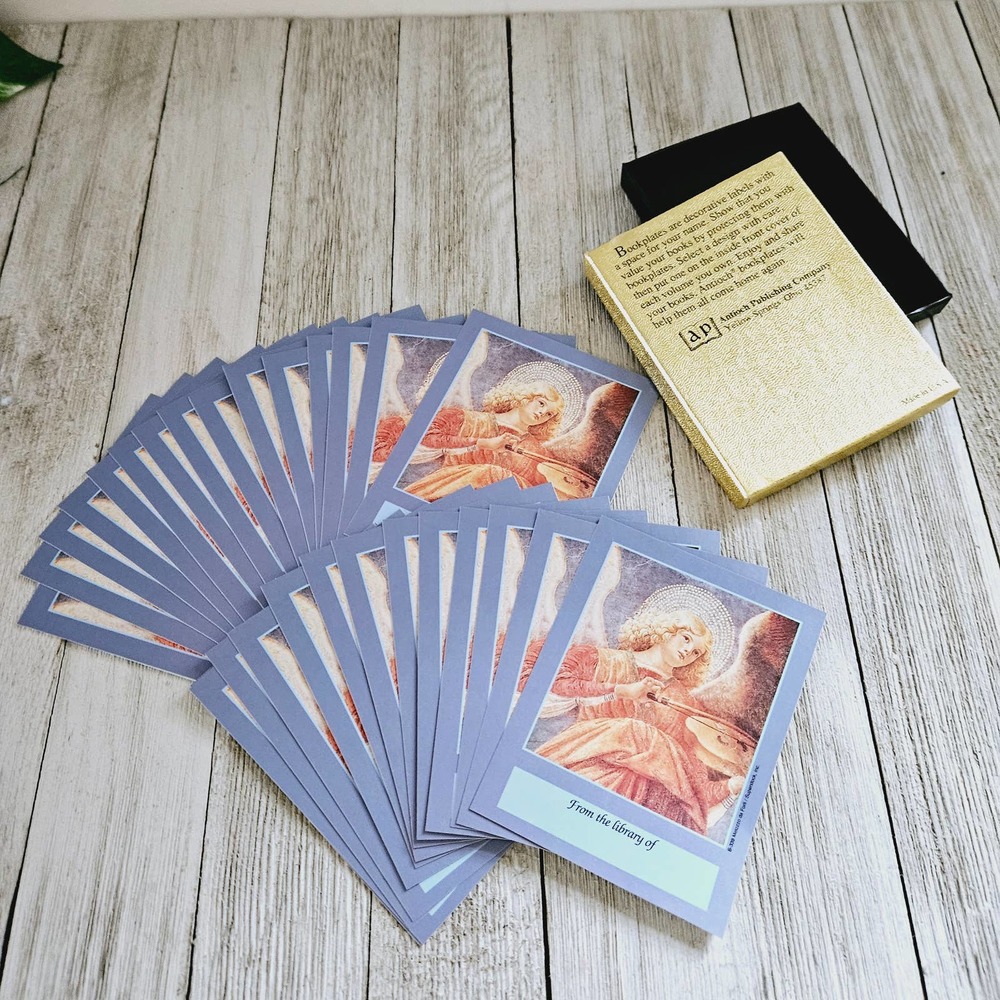 Vintage Set of 28 From the library of 4"×3" Angel Playing A Violin Book Persona
